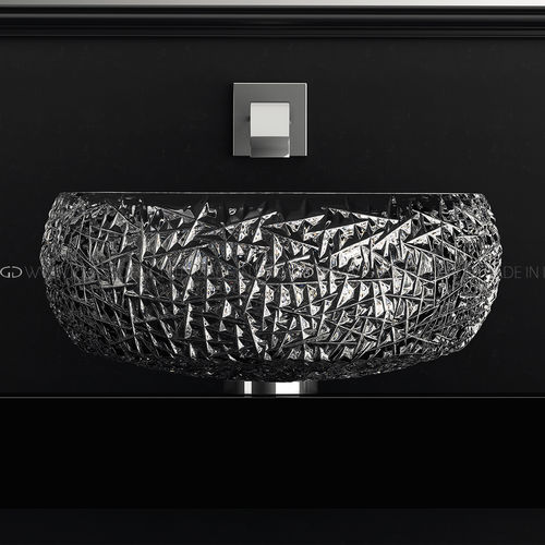 Lavabo sobre mueble - Glo Ball Crystal Ice - GLASS DESIGN Srl - de cristal / redondo / sin orificio