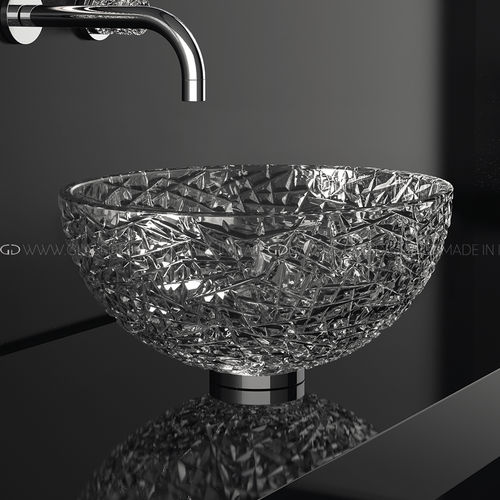 Lavabo sobre mueble - Ice 34 / Ice 34 Lux - GLASS DESIGN Srl - de cristal / transparente / redondo