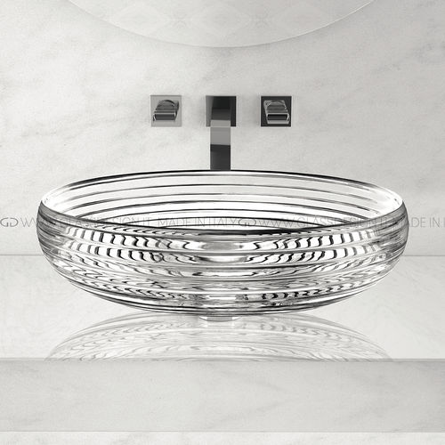 Lavabo sobre mueble - Scenic Astro - GLASS DESIGN Srl - de cristal / transparente / redondo