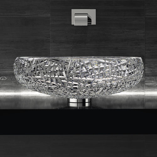 Lavabo sobre mueble - Scenic Ice - GLASS DESIGN Srl - de cristal / transparente / redondo