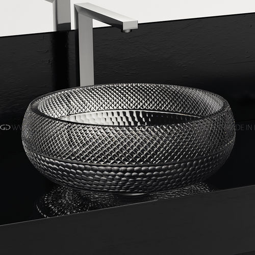 Lavabo sobre mueble - Glo Ball Crystal Ramada - GLASS DESIGN Srl - de cristal / redondo / sin orificio