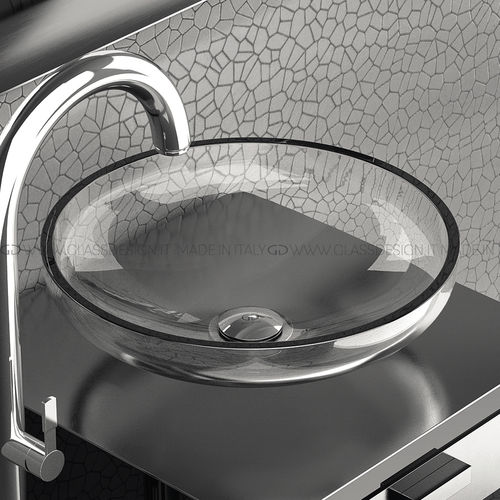Lavabo sobre mueble - Aqua - GLASS DESIGN Srl - de vidrio / redondo / sin orificio