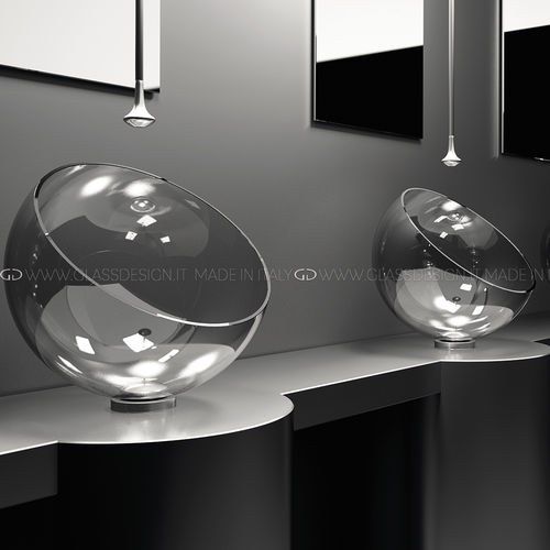 Lavabo sobre mueble - Moon - GLASS DESIGN Srl - de cristal / transparente / redondo