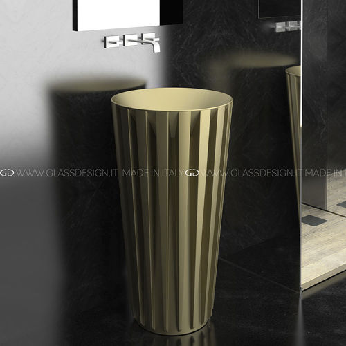 Lavabo con base - AQUARAMA - GLASS DESIGN Srl - de VetroFreddo® / redondo / sin orificio