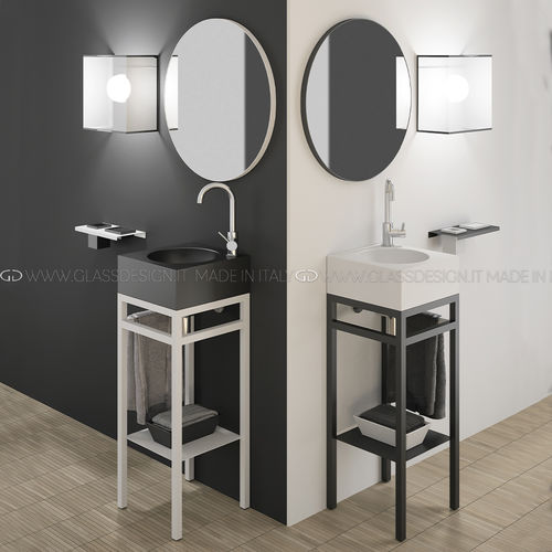 Mueble de lavabo de pie - ONE PLUS - GLASS DESIGN Srl - de acero pintado / de VetroFreddo® / contemporáneo