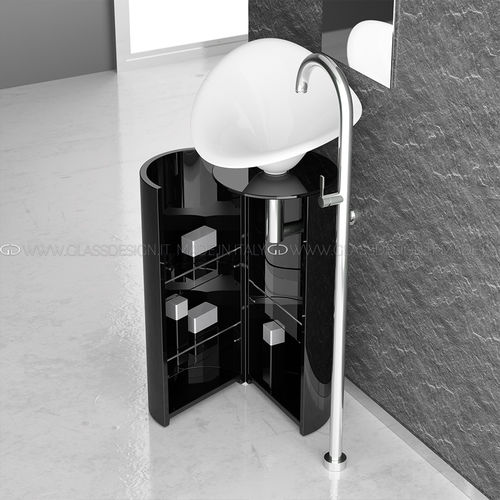 Mueble de lavabo de pie - KOIN XL - GLASS DESIGN Srl - de metal / contemporáneo / con puerta