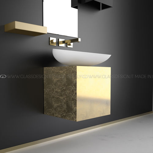 Mueble de lavabo suspendido - CUBUS - GLASS DESIGN Srl - laminado / contemporáneo / con 1 puerta