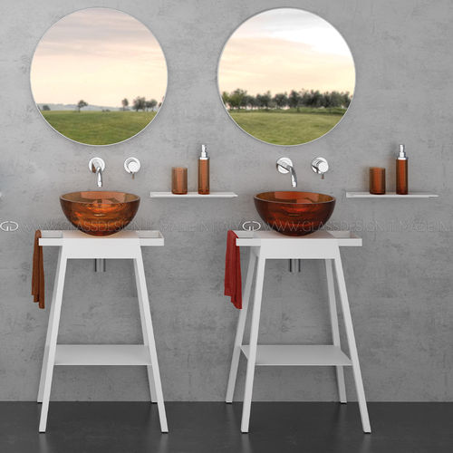 Mueble de lavabo de pie - BLOOM - GLASS DESIGN Srl - de metal / de VetroFreddo® / contemporáneo