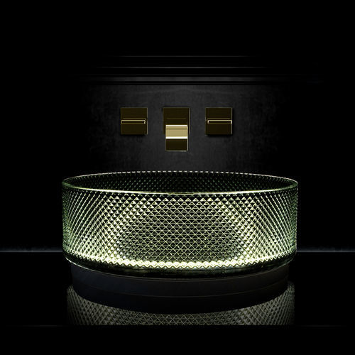 Lavabo sobre mueble - VILLA XL LIGHT - GLASS DESIGN Srl - de cristal / con retroiluminación / hecho a mano