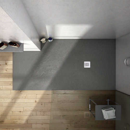 Plato de ducha rectangular - BASE SLATE - ACQUABELLA - montado en la superficie / de composite / antideslizante