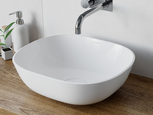 Lavabo sobre mueble - VARS XL - ACQUABELLA - de cerámica / cuadrado / sin orificio