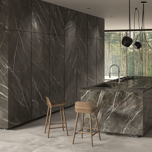 Panel para mueble - CALACATTA BLACK LUCIDATO STARLIT - LAMINAM - para cuarto de baño / para cocina / de pared