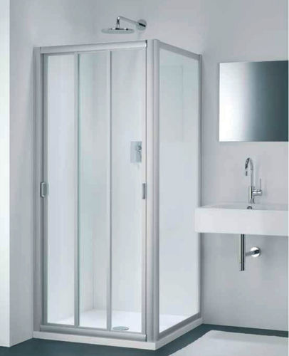 Cabina de ducha de vidrio - FC + WC - PROVEX - de aluminio / con puerta corredera / plegable