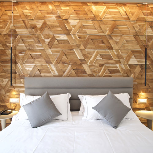 Panel decorativo de pared - Jazz Teak - WONDERWALL STUDIOS - para interiores / de revestimiento / de teca reciclada
