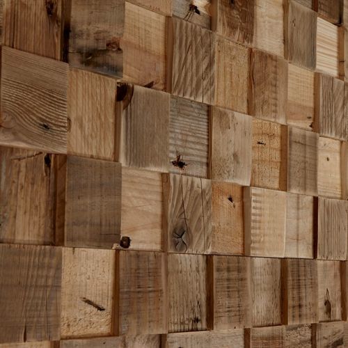 Plaqueta de fachaleta de madera - Cube Salvaged Pine - WONDERWALL STUDIOS - de interior / para pegar / rústica