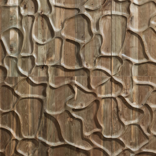 Panel decorativo de pared - Dune Teak - WONDERWALL STUDIOS - de revestimiento / sostenible / de teca reciclada
