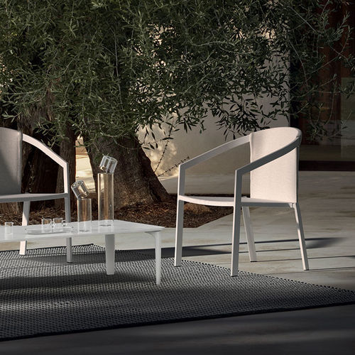 Sillón contemporáneo - PUSH LOUNGE - Myyour - de tejido / de aluminio / gris