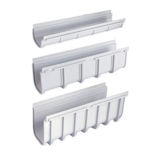 Canal de drenaje simple - CN13-01 - STAMPLAST SRL - de polipropileno / para piscina / blanco