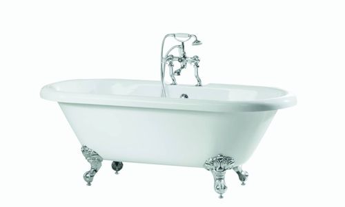Bañera ovalada - CARLTON - Windsor Bathroom Company - con patas / de fibra acrílica / doble