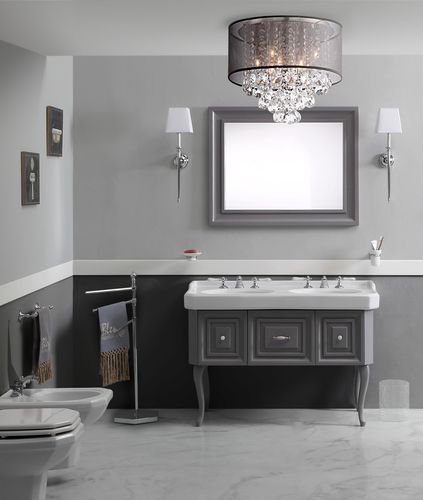 Mueble de lavabo doble - PROVENCE'700 - BLEU PROVENCE - de pie / de