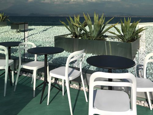 Mesa contemporánea - CIAK - ALMA DESIGN S.R.L. - de HPL / redonda / plegable