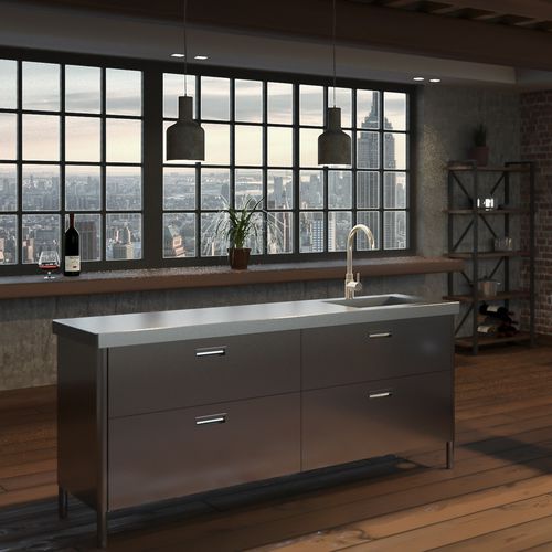 Cocina contemporánea - LEVANTO - ARCA CUCINE ITALIA S.R.L. - de acero