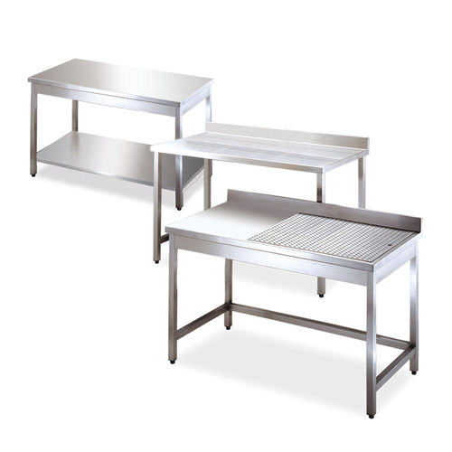 Mesa contemporánea - LASA S.R.L. - de acero inoxidable / con base de acero inoxidable / rectangular