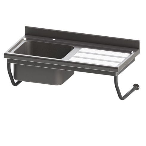 Fregadero de 2 cubetas - PAS221 - SOFINOR SAS - con escurridor / de acero inoxidable / suspendido