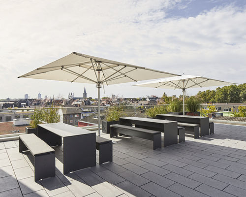 Sombrilla cuadrada - BAY MASTER MAX CLASSIC - TUUCI - octogonal / central / de tejido