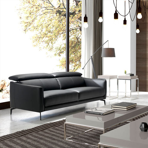 Sofá negro 6059 Angel Cerdá de cuero / de piel de vaca / con base