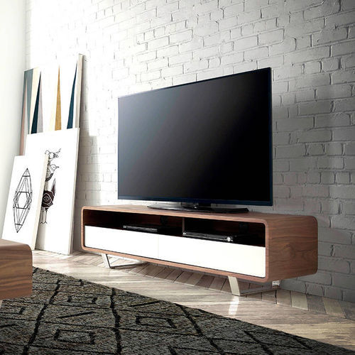 Mueble de televisión contemporáneo - 3046 - Angel Cerdá - con cajones / con soporte para lector de DVD / de nogal