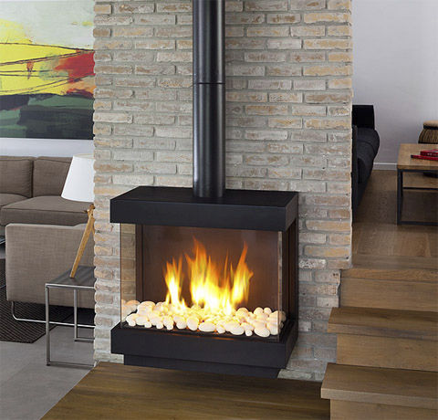 Estufa de gas - STANDALONE 75 TS - Ortal USA - de pared / contemporánea