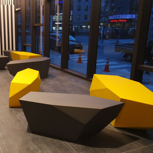 Banco público de diseño original - Rock Elements - SIXINCH Furniture - Design - Foamcoating - de espuma de alta densidad recubierta / sin respaldo / sin reposabrazos