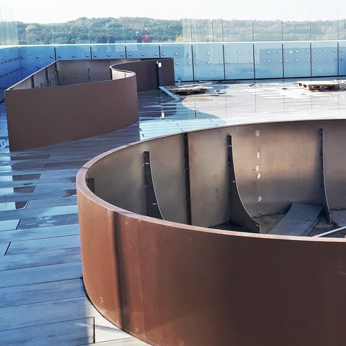 Jardinera de acero - ATECH - de acero inoxidable / de acero Corten / de acero con revestimiento en polvo