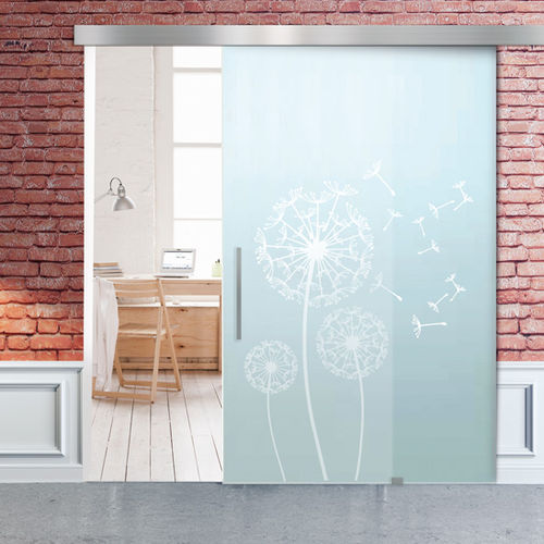 Puerta de interior - COMPACT : SV-X110 - SAHECO - de vidrio / corredera