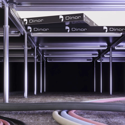 Pedestal para suelo técnico de acero - DINOR - de interior / ajustable