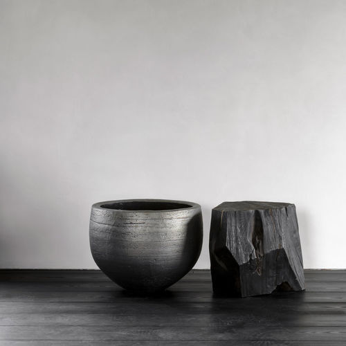 Jardinera de terracota - NUUK - DOMANI - redonda / contemporánea / blanca