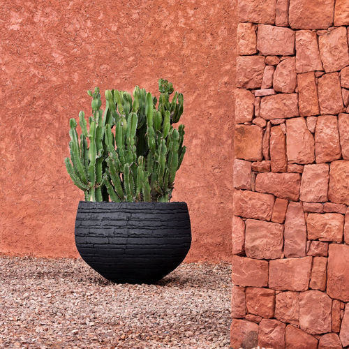 Jardinera de terracota - VIENNA - DOMANI - redonda / contemporánea / negra