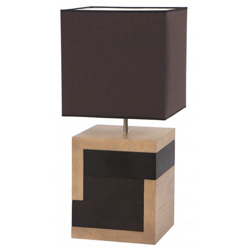 Lámpara de mesa - EFORA - FLAM ET LUCE LUMINAIRES - de tejido / de madera / contemporánea