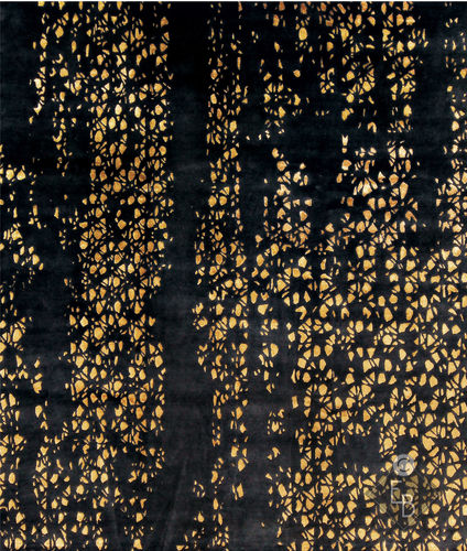 Alfombra de seda - RAIN DROP STAMP EBONY - Edition Bougainville - contemporánea / con motivos decorativos / de cáñamo