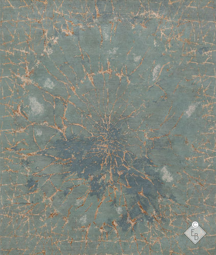 Alfombra contemporánea - PYRGOS MINT - Edition Bougainville - con motivos decorativos / de PET / de lana