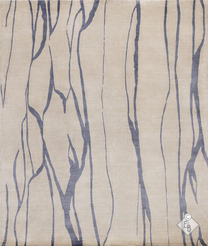 Alfombra de seda vegetal - OLEA NAVY - Edition Bougainville - contemporánea / con motivos decorativos / de PET