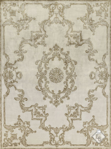 Alfombra tradicional - ALDEBARAN TAN - Edition Bougainville - con motivos barrocos / de cáñamo / de lana