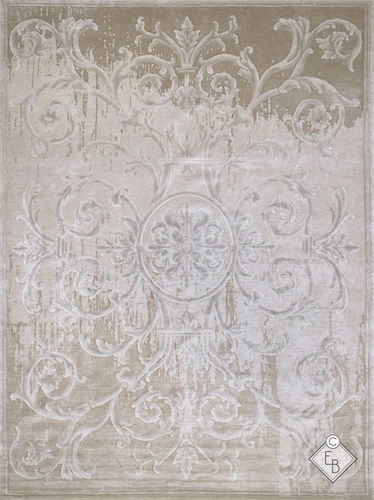 Alfombra tradicional - EVRARD ARTY BEIGE - Edition Bougainville - con motivos barrocos / de cáñamo / de PET