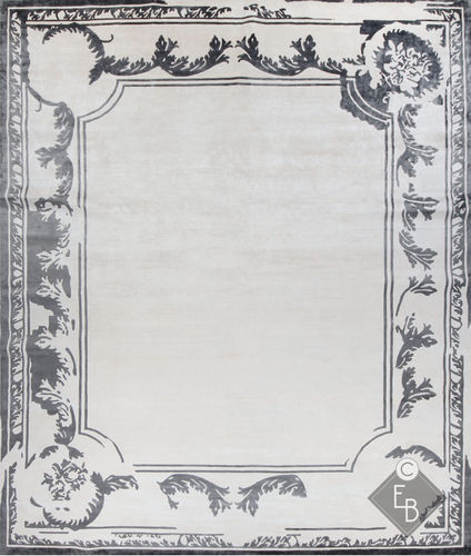 Alfombra tradicional - FONTENAY NEW AGE FRAME SMOKE - Edition Bougainville - con motivos decorativos / de cáñamo / de lana