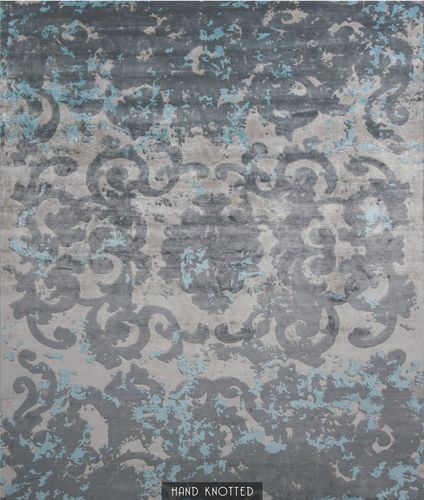 Alfombra tradicional - TRIANON SFUMATO AZURIN - Edition Bougainville - con motivos decorativos / de cáñamo / de PET