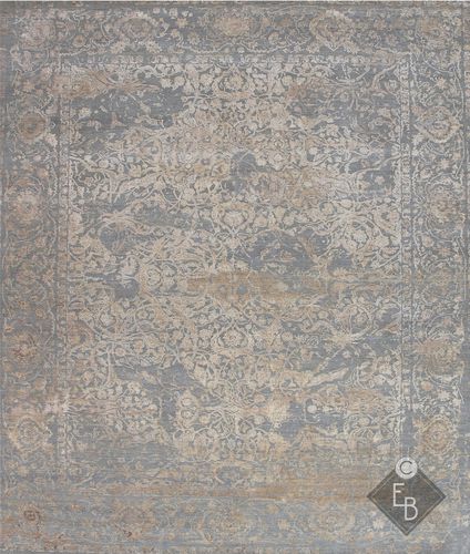 Alfombra contemporánea - JALEH GREY LILAC - Edition Bougainville - con motivos decorativos / de lana / de seda