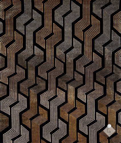 Alfombra contemporánea - CARNEGIE COAL - Edition Bougainville - de rayas / con motivos geométricos / de PET