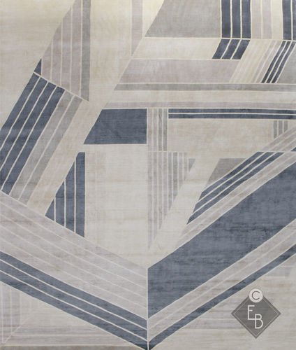 Alfombra contemporánea - DUKE WOOD - Edition Bougainville - de rayas / de PET / de lana