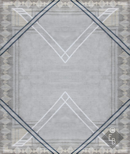 Alfombra contemporánea - GARBO NEUTRAL - Edition Bougainville - con motivos geométricos / de PET / de lana